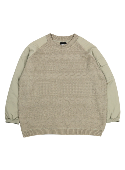 Oversized Bomber Sweater [Beige]